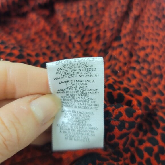 Michael Kors Women‎ Speckled Cowl Neck Top Size 2X Red Lyocell Career Office - Picture 5 of 9